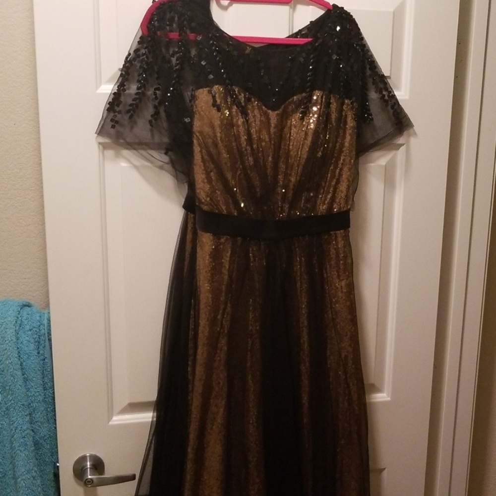 Black and gold evening gown